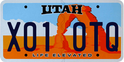 UT license plate X010TQ