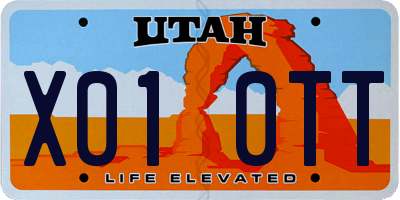 UT license plate X010TT