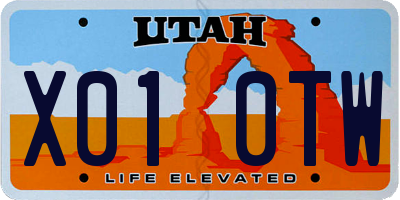 UT license plate X010TW