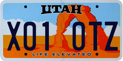 UT license plate X010TZ