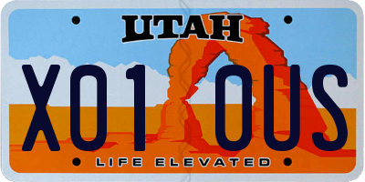 UT license plate X010US