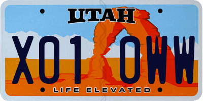 UT license plate X010WW