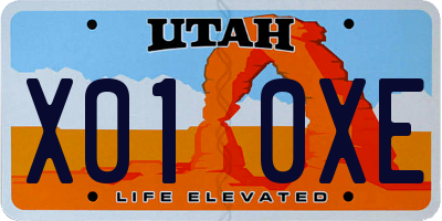 UT license plate X010XE