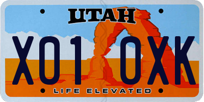 UT license plate X010XK