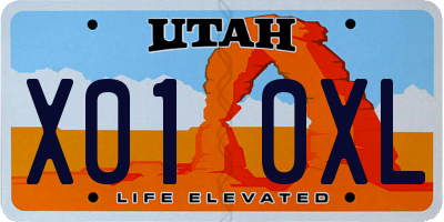 UT license plate X010XL