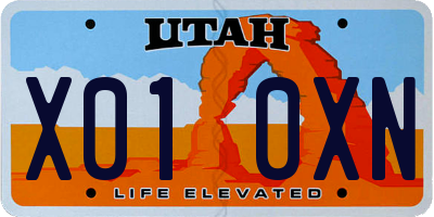UT license plate X010XN