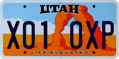 UT license plate X010XP