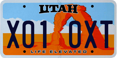 UT license plate X010XT
