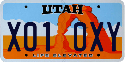 UT license plate X010XY
