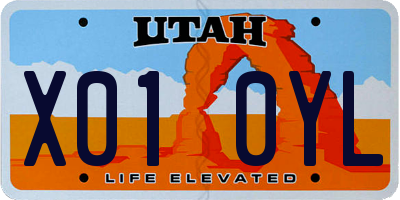 UT license plate X010YL