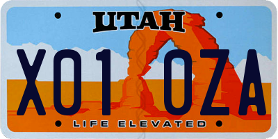UT license plate X010ZA