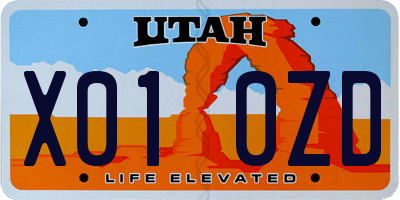 UT license plate X010ZD