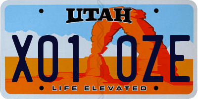 UT license plate X010ZE