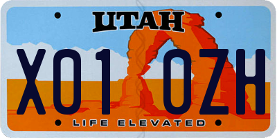 UT license plate X010ZH