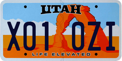 UT license plate X010ZI