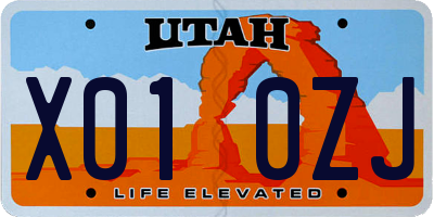 UT license plate X010ZJ