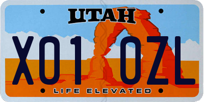 UT license plate X010ZL