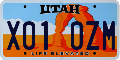 UT license plate X010ZM