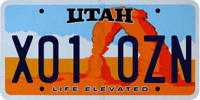UT license plate X010ZN