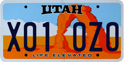 UT license plate X010ZO