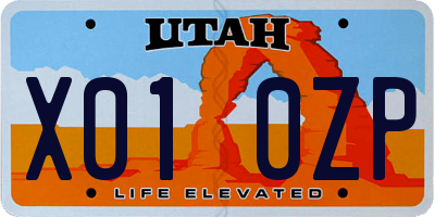 UT license plate X010ZP