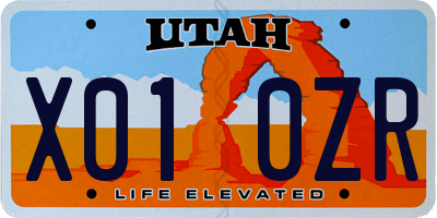 UT license plate X010ZR