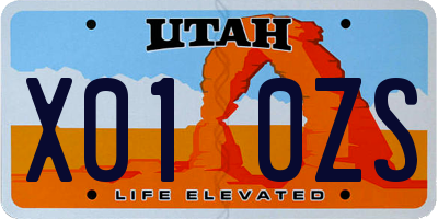 UT license plate X010ZS