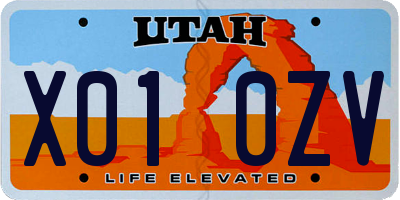 UT license plate X010ZV