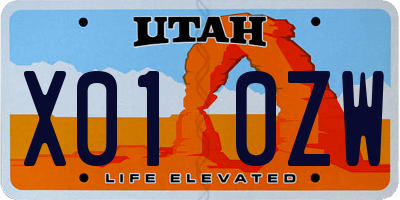 UT license plate X010ZW