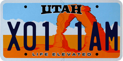 UT license plate X011AM
