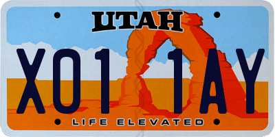 UT license plate X011AY