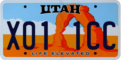 UT license plate X011CC