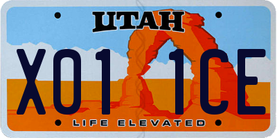UT license plate X011CE