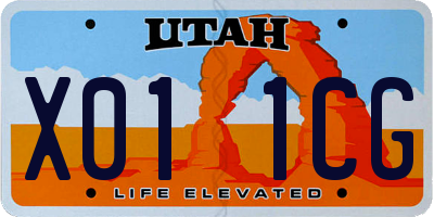 UT license plate X011CG