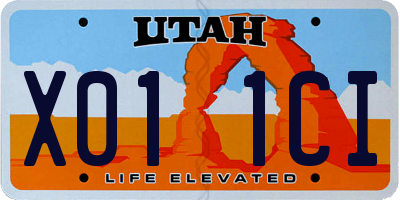 UT license plate X011CI