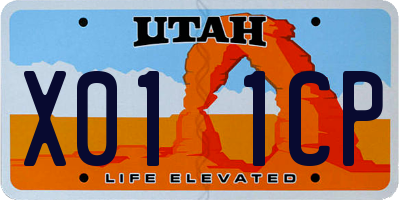 UT license plate X011CP