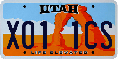 UT license plate X011CS