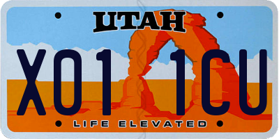 UT license plate X011CU
