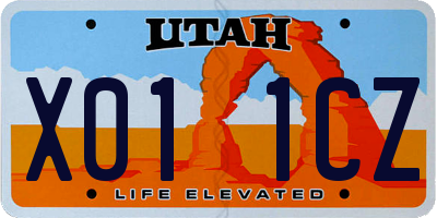 UT license plate X011CZ