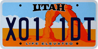 UT license plate X011DT