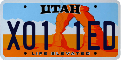 UT license plate X011ED