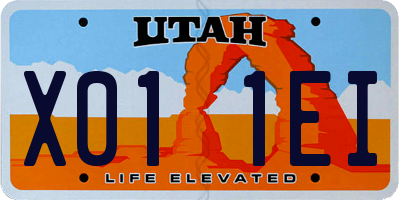 UT license plate X011EI