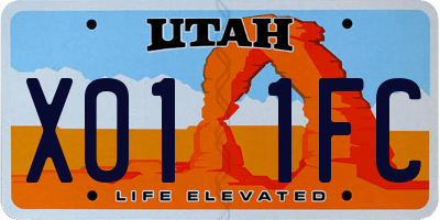 UT license plate X011FC