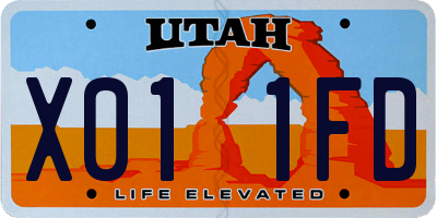 UT license plate X011FD