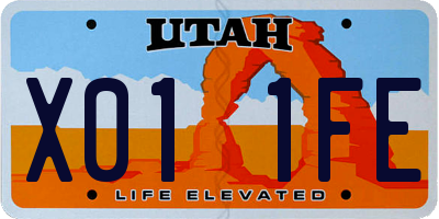 UT license plate X011FE