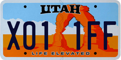 UT license plate X011FF