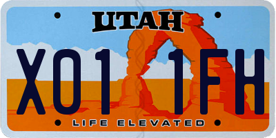 UT license plate X011FH