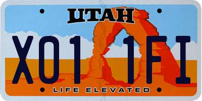 UT license plate X011FI