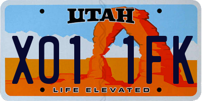 UT license plate X011FK