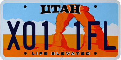 UT license plate X011FL